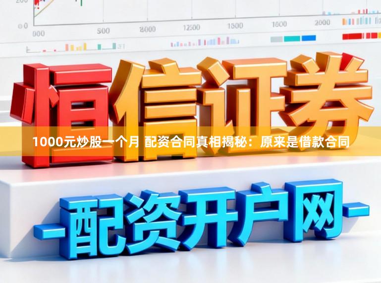1000元炒股一个月 配资合同真相揭秘：原来是借款合同